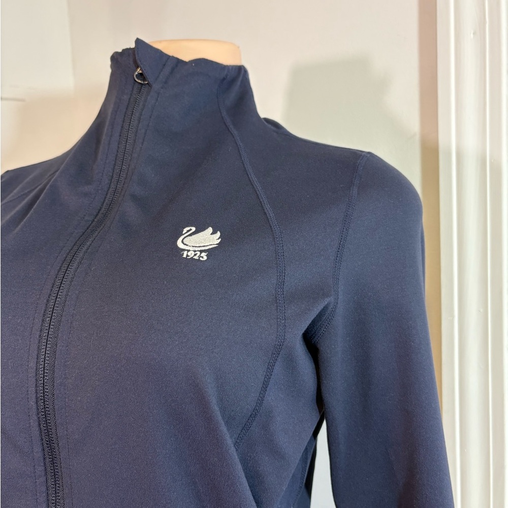 Navy Utility Jacket with Swan Logo